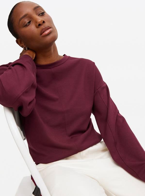 Burgundy Scuba Co-ord Sweatshirt XS
